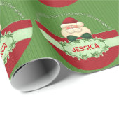 Santa GOOD GIRL Kinder Theme Kerstmis Cadeaupapier (Rol Hoek)