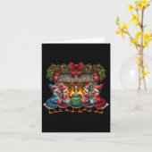 Santa Goose Merry Goosmas Xmas Goose Christmas Kaart (Gele Bloem)