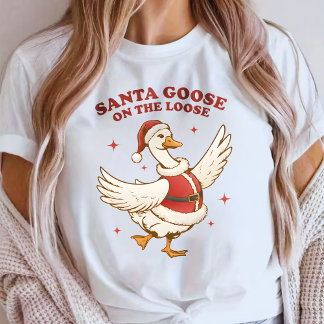 Santa Goose on the Loose – Christmas Goose T-shirt