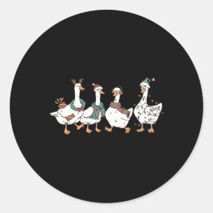 Santa Goose op de losse vrolijke Goosemas Kerstmis Ronde Sticker