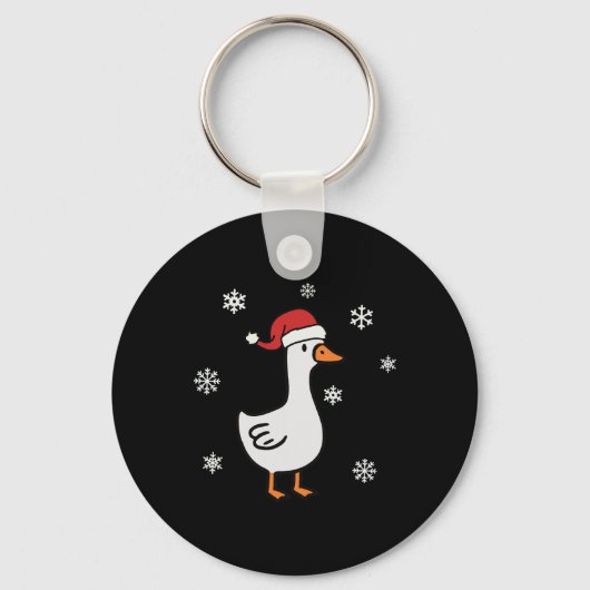 Santa Goose op de losse vrolijke Goosemas Kerstmis Sleutelhanger (Voorkant)