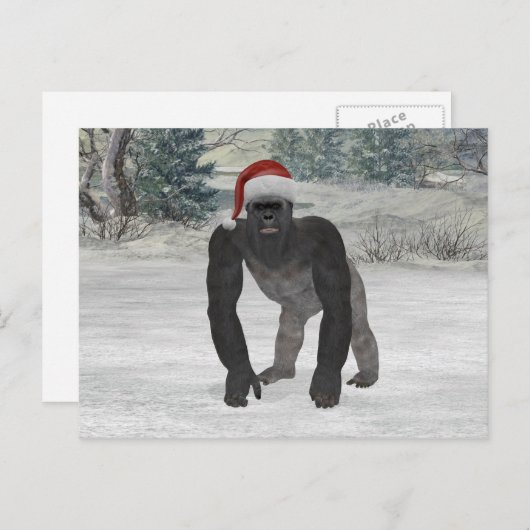 Santa Gorilla Briefkaart (Voorkant / Achterkant)