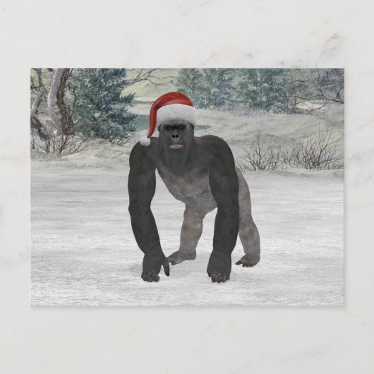Santa Gorilla Briefkaart (Voorkant)