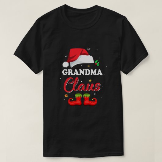 Santa Grandma Claus Matching Family Pajamas Christ T-shirt (Design voorkant)