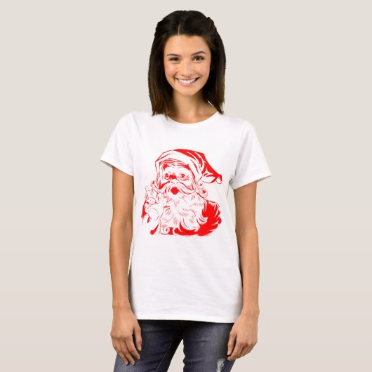 Santa Graphic Kerstmis T-Shirten T-shirt (Voorkant volledig)