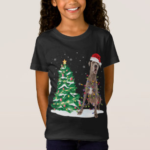 Santa Great Dane Dog-kerstboom Light Funny Xm T-shirt