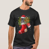 Santa Great Dane in de kerstsok Pajama T-shirt (Voorkant)