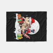 Santa Great Dane Riding Axolotl Christmas Owner Ki Fleece Deken (Voorkant (Horizontaal))