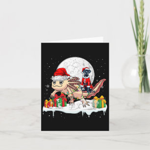 Santa Great Dane Riding Axolotl Christmas Owner Ki Kaart