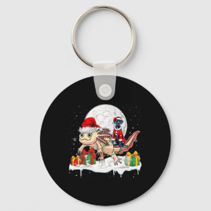 Santa Great Dane Riding Axolotl Christmas Owner Ki Sleutelhanger