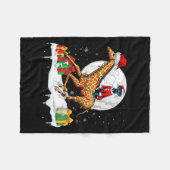 Santa Great Dane Riding Giraffe Kerstman Eigenaar  Fleece Deken (Voorkant (Horizontaal))