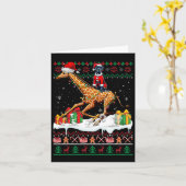 Santa Great Dane Riding Giraffe Kersttrui Kaart (Gele Bloem)