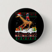 Santa Great Dane Riding Giraffe Kersttrui Ronde Button 5,7 Cm (Voorkant)