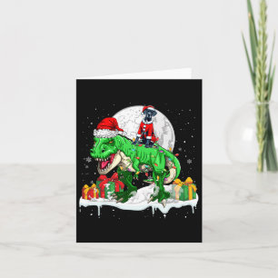 Santa Great Dane Riding T-rex Kerstman Eigenaar Ki Kaart