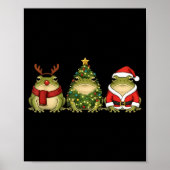 Santa Green Frog Christmas Tree Frog Lover Animal  Poster (Voorkant)