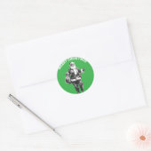 Santa Green Ronde Sticker (Envelop)