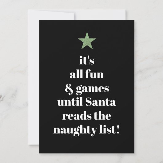 Santa Green Star Modern Tree Font Funny Quote Feestdagenkaart (Voorkant)