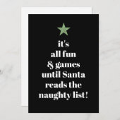 Santa Green Star Modern Tree Font Funny Quote Feestdagenkaart (Voorkant / Achterkant)