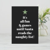 Santa Green Star Modern Tree Font Funny Quote Feestdagenkaart (Staand voorkant)