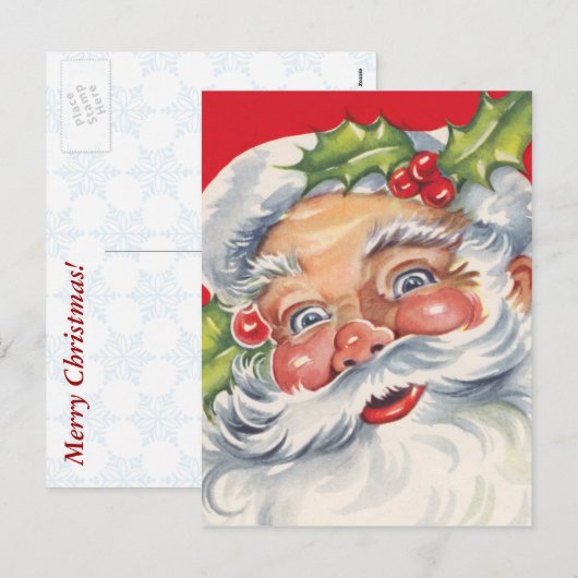  Santa Greetings Feestdagenkaart (Voorkant / Achterkant)