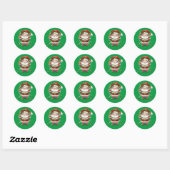 Santa Greetings Ronde Sticker (Vel)