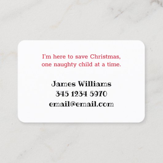 Santa Greetings Visitekaartje (Achterkant)