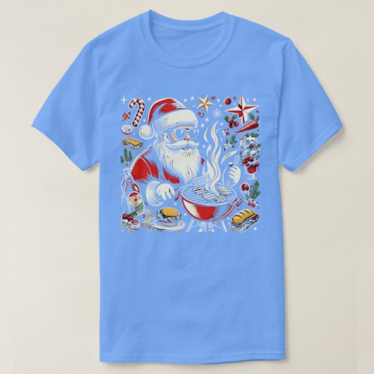 Santa grillen met zonnebril op omringd door Ch T-shirt (Design voorkant)