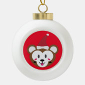 Santa Grizzly kerstbal Ball! Keramische Bal Ornament (Voorkant)