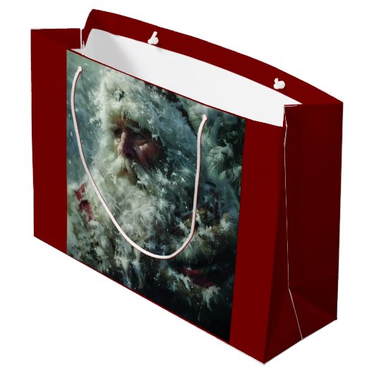 Santa Groot Cadeauzakje (Achterkant Gekanteld)