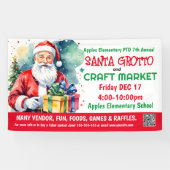 Santa Grotto & Craft Market PTO PTA Kerk Banner (Horizontaal)