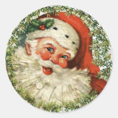  Santa Grunge Ronde Sticker (Voorkant)