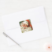  Santa Grunge Vierkante Sticker (Envelop)