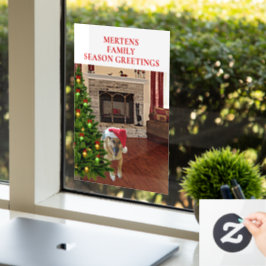 Santa GSD Dog kerstboom thuiswinkel Vinyl 8x11 Raamsticker