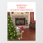 Santa GSD Dog kerstboom thuiswinkel Vinyl 8x11 Raamsticker (Vel)