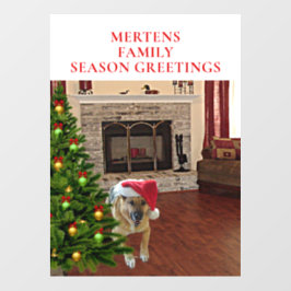 Santa GSD Dog kerstboom thuiswinkel Vinyl 8x11 Raamsticker