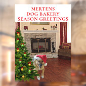 Santa GSD Dog kerstboomwinkel Vinyl LG Raamsticker (Vel 2)