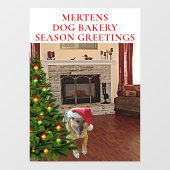 Santa GSD Dog kerstboomwinkel Vinyl LG Raamsticker (Vel)