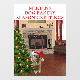 Santa GSD Dog kerstboomwinkel Vinyl LG Raamsticker