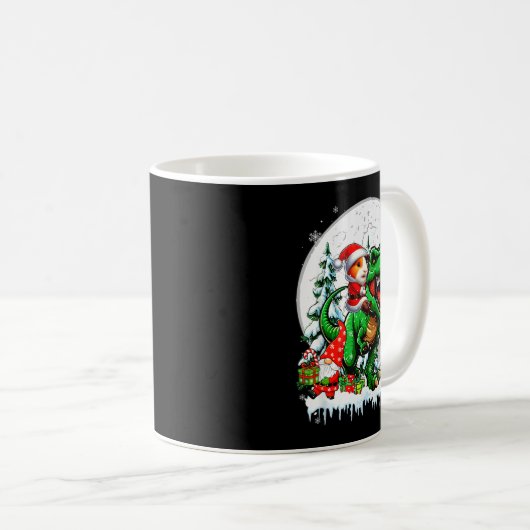 Santa Guinea G Riding T-rex Gnomes Christmas Trees Koffiemok (Voorkant rechts)
