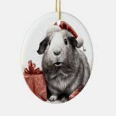 Santa Guinea Pig Christmas Keramisch Ornament (Rechts)