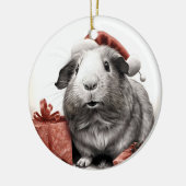 Santa Guinea Pig Christmas Keramisch Ornament (Links)