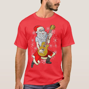 Santa Guitarist Musician Rock Bass Guitar Player M T-shirt
