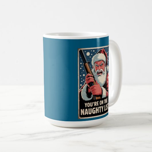 Santa Gun Naughty List Second Amendment Koffiemok (Voorkant rechts)