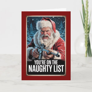 Santa Gun Stoute Lijst Vintage Kerstmis Aangepast Kaart