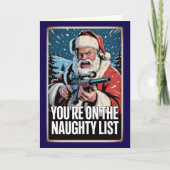 Santa Gun You're On The Naughty List 2nd Amendment Kaart (Voorkant)