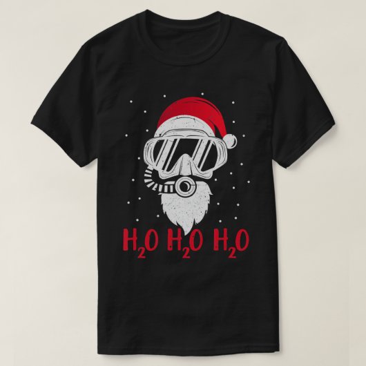 Santa H2O H2O H2O grappige kerstduve XMAS duiken o T-shirt (Design voorkant)