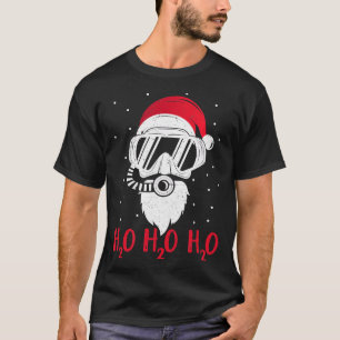 Santa H2O H2O H2O grappige kerstduve XMAS duiken o T-shirt