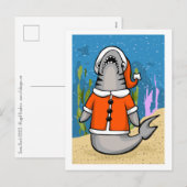 Santa Haai Feestdagenkaart (Voorkant / Achterkant)