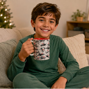 Santa Haaienpatroon Tweekleurige Koffiemok