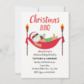 Santa Hammock Summer Kerstmis Barbeque BBQ Uitnodi Kaart (Voorkant)